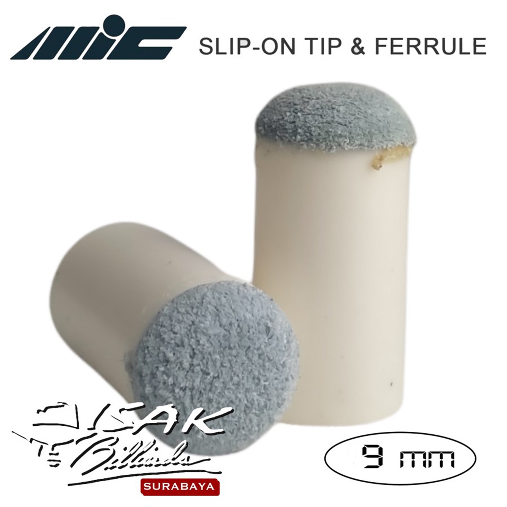MIC Slip On Tip & Ferrule - 9 mm Stik Biliar Billiard Cue Stick Tips