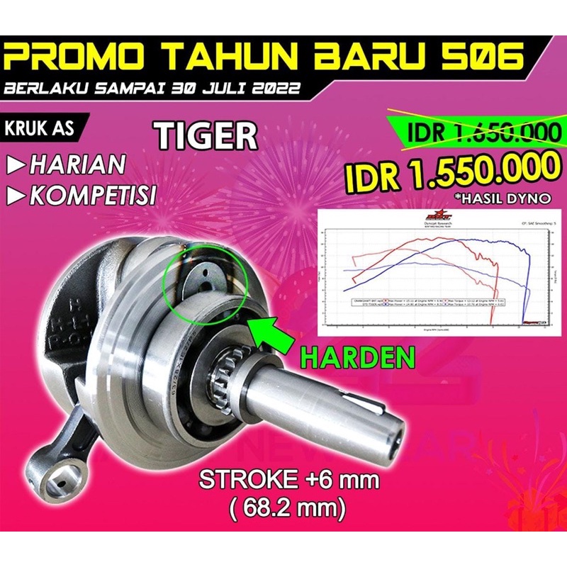 Jual Kruk As Tiger Stroke Mm Brt Crankshaft Stroke Up Shopee Indonesia