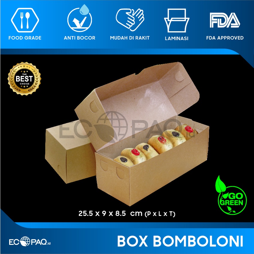 Jual Box Donat Bomboloni - Dus Bomboloni - Kotak Bomboloni isi 6 ...