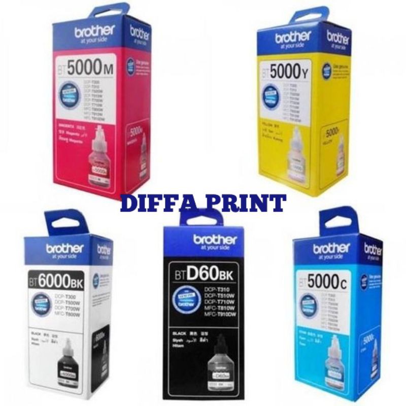 TINTA BROTHER BTD60BK / BT6000BK / BT5000C / BT5000M / BT5000Y Ultra Hight 108ml &amp; 48.8ml