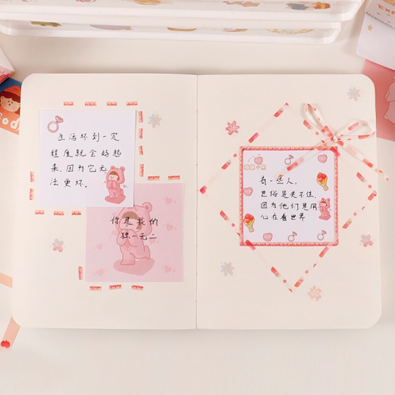 201 Sheets Korean Removable Milk Box Memo Pad Creative Cartoon Message Paper Boxed