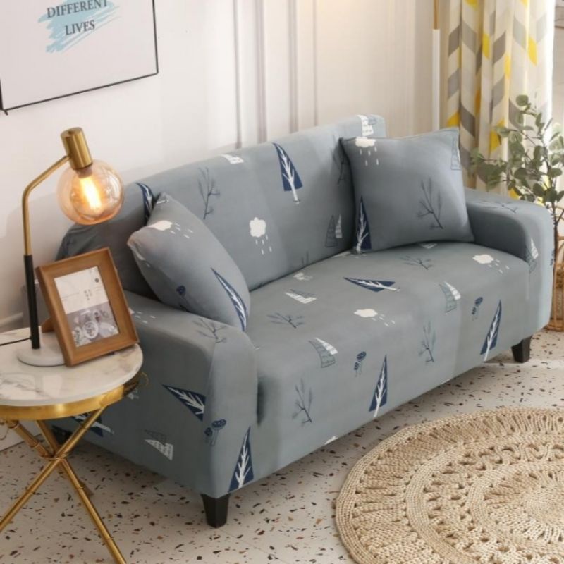 Cover SOFA 1/ 2 /3 /4 seater ELASTIC-Sarung SOFA 1/2/3/4 dudukan MOTIF baru import PREMIUM