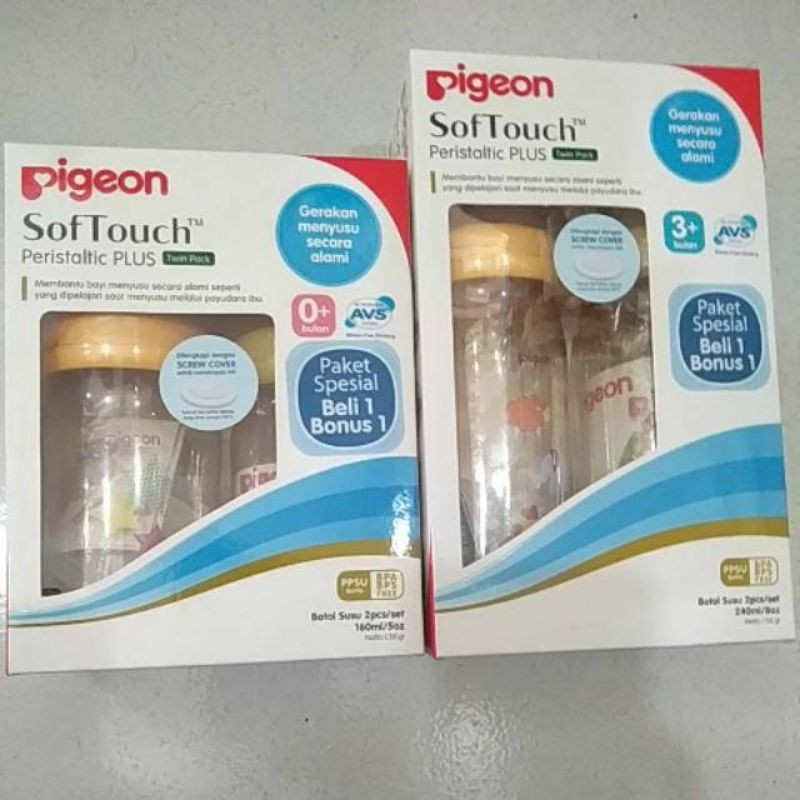 Botol Susu Pigeon PPSU Buy1get1  ukuran 160.240ml
