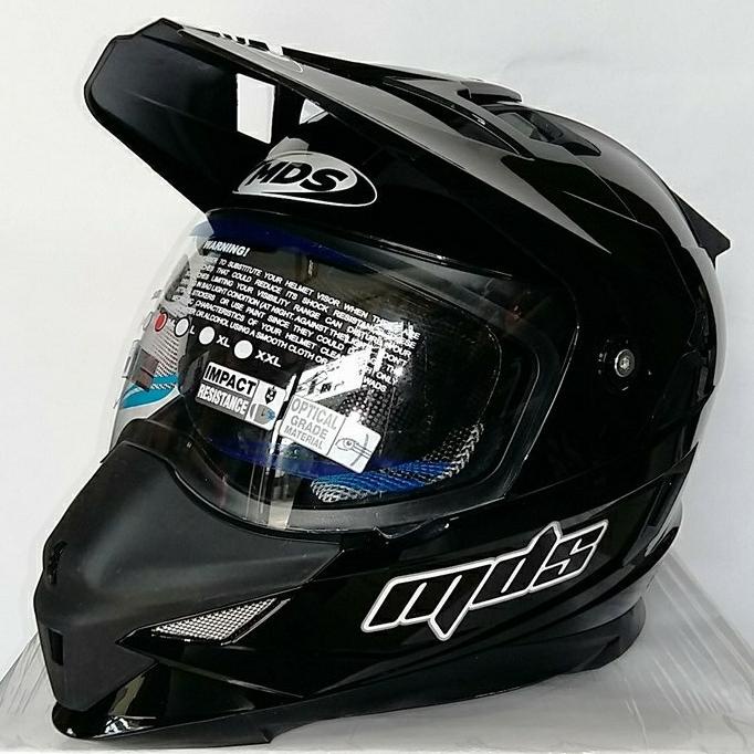 Helm Mds Super Pro Supermoto Cross Black Glossy Superpro