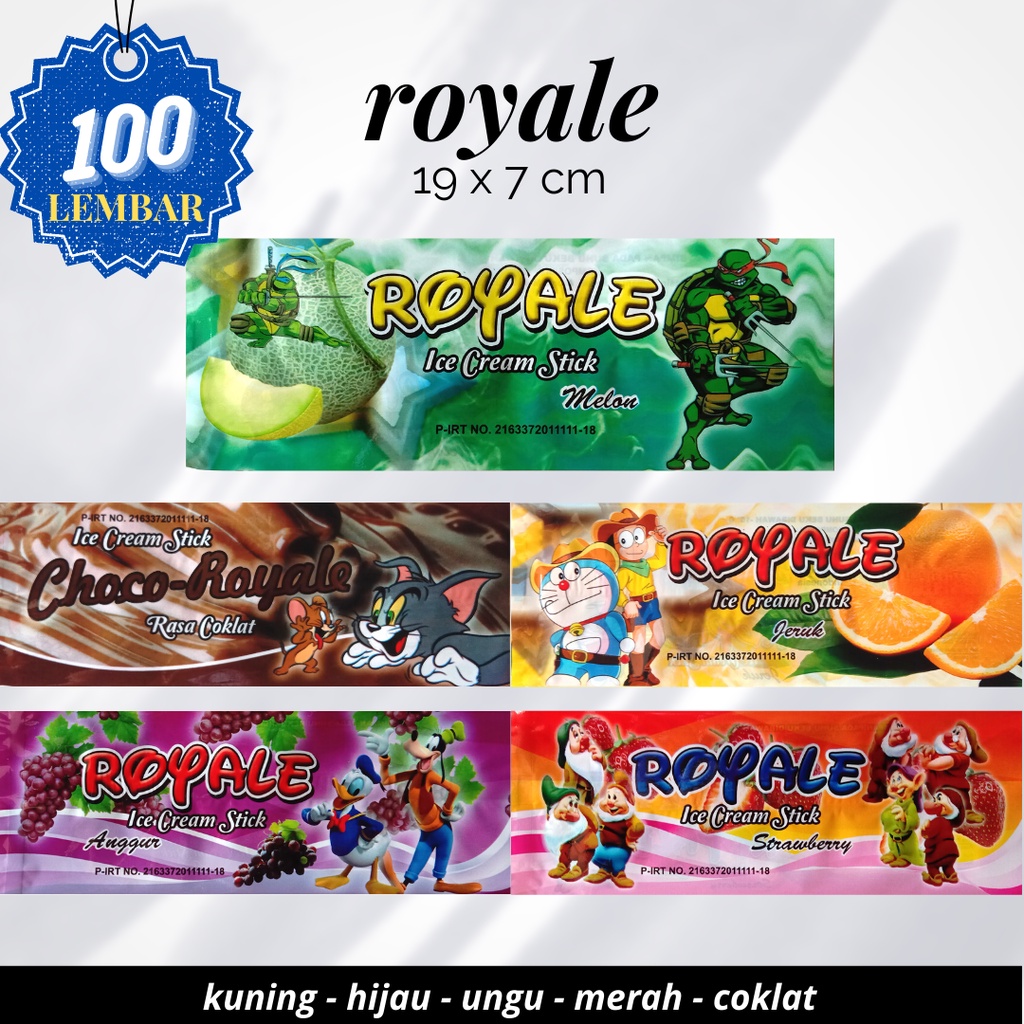 PLASTIK ES LILIN ROYALE / PLASTIK KEMASAN, KEMASAN ES KRIM, BUNGKUS PLASTIK ES KRIM