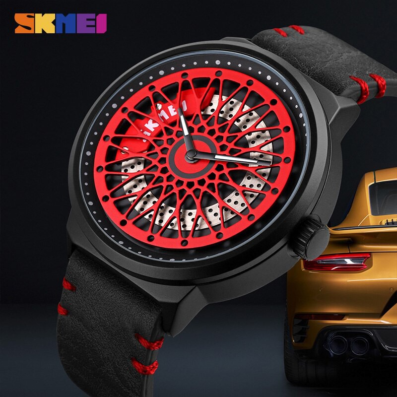 SKMEI 9217 Jam Tangan Pria Analog Tali Stainless Kulit WATCHKITE WKOS