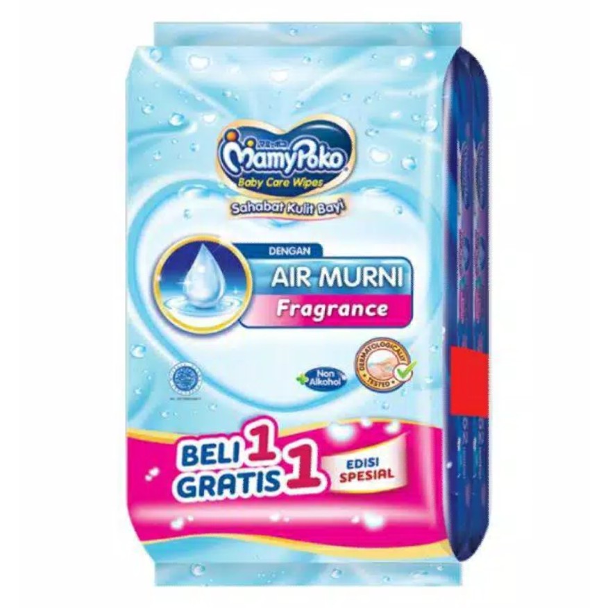 PROMO Mamy poko baby care wipes fragrance &amp; non fragrance isi 52lembar