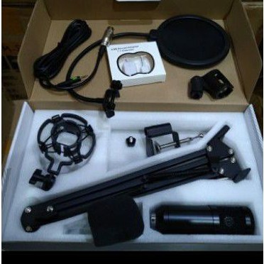 Paket Mic condenser BM 800 mic smule Taffweer BM800 mic podcast hitam