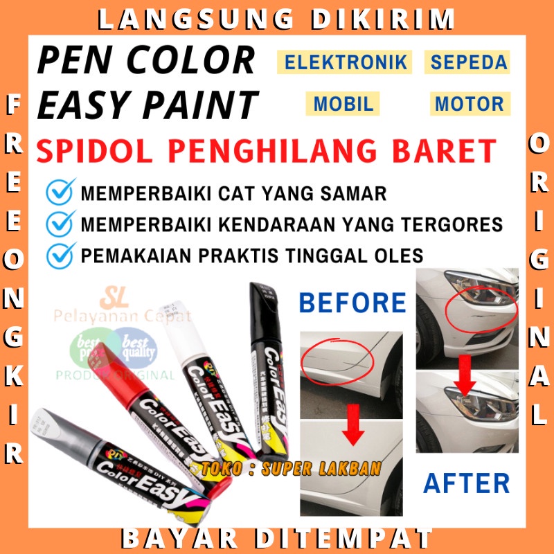 Spidol Penghilang Baret Lecet Mobil Motor Color Easy Cat Scratch Repair Pen Menghilangkan Goresan