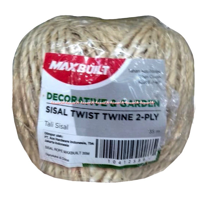 maxbuit Sisal Rope 35m 2Ply Twine Tali Rami Tali Goni Hiasan Dekorasi taman