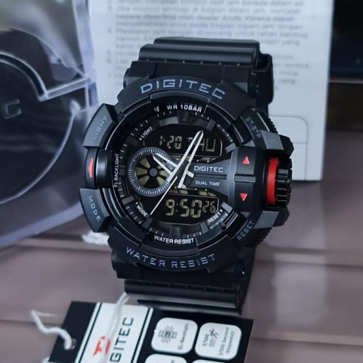 JAM TANGAN DIGITEC PRIA ORIGINAL DA 2080 WR 10 BAR/ JAM TANGAN SPORT PRIA DUALTIME DIGITEC DA 2080 ANTI AIR