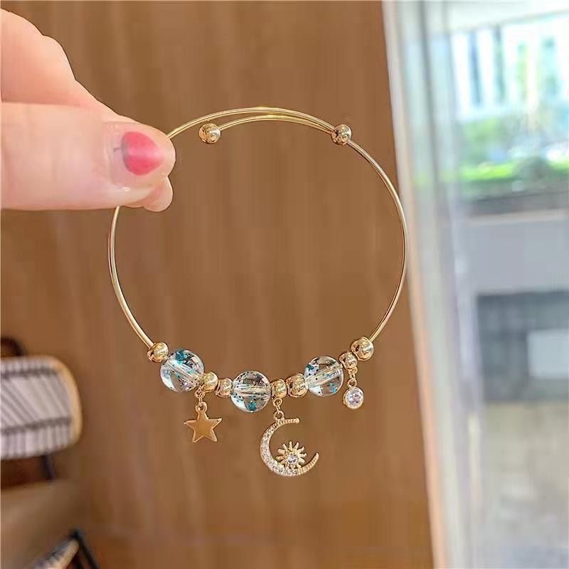 Gelang Tangan Rantai Alloy Aksen Lonceng / Kupu-Kupu / Bulan / Bintang / Rumbai Untuk Wanita