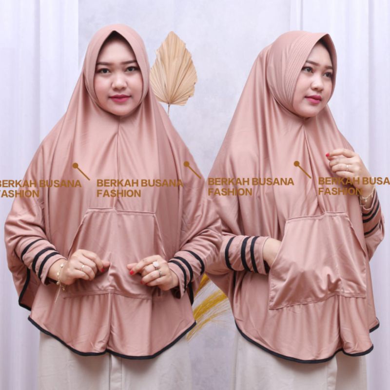 Hijab lengan saku jilbab jumbo kerudung syar'i instan