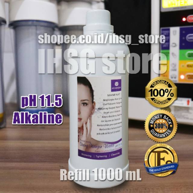 Refill 1000 ml pH 11.5 Strong Kangen Water Alkaline 1 Liter refil pH 11 Alkali