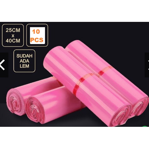 

VitaRush x Kantong Packing Olshop 1 Pack (10 Lbr) Pink Semi Glossy+Perekat LDPE Besar Kuat &Elastis