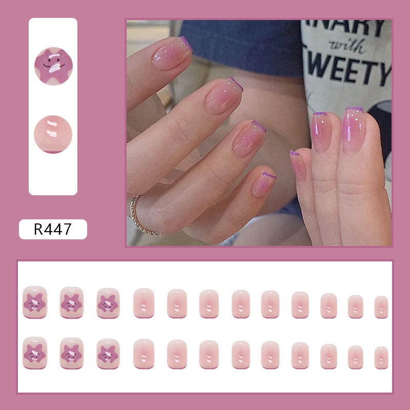 24pcs Kuku Palsu DIY Untuk Nail Art