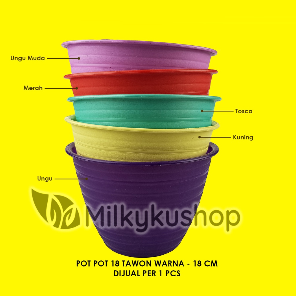 POT POT 18 TAWON WARNA 18 CM - POT BUNGA TANAMAN