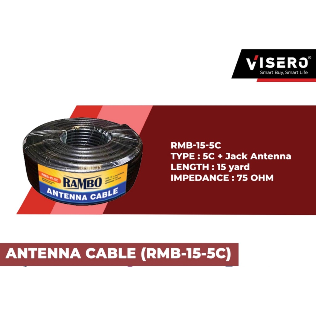 Kabel Antena TV VISERO 15M / Kabel TV Visero 15Meter VCA-15-5CF