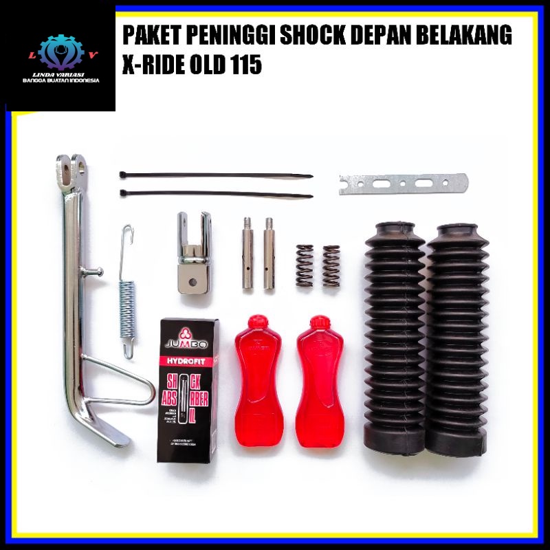 Paket Peninggi Shock skok depan belakang Yamaha xride 110 X-Ride 115 xride old satu paket terlaris