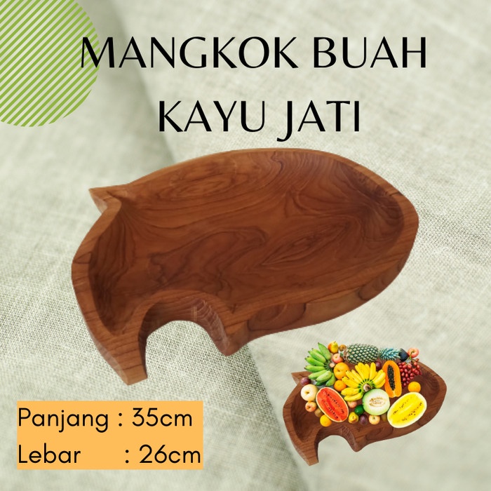 MANGKOK BUAH KAYU JATI / MANGKOK SAJI KAYU JATI / MANGKOK PRASMANAN