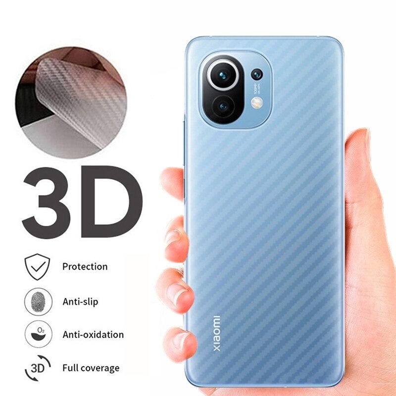 GARSKIN Sticker Carbon Xiaomi Mi 11 Lite 6.55&quot; Skin Carbon Transparan Fiber Protection Back Sticker Carbon