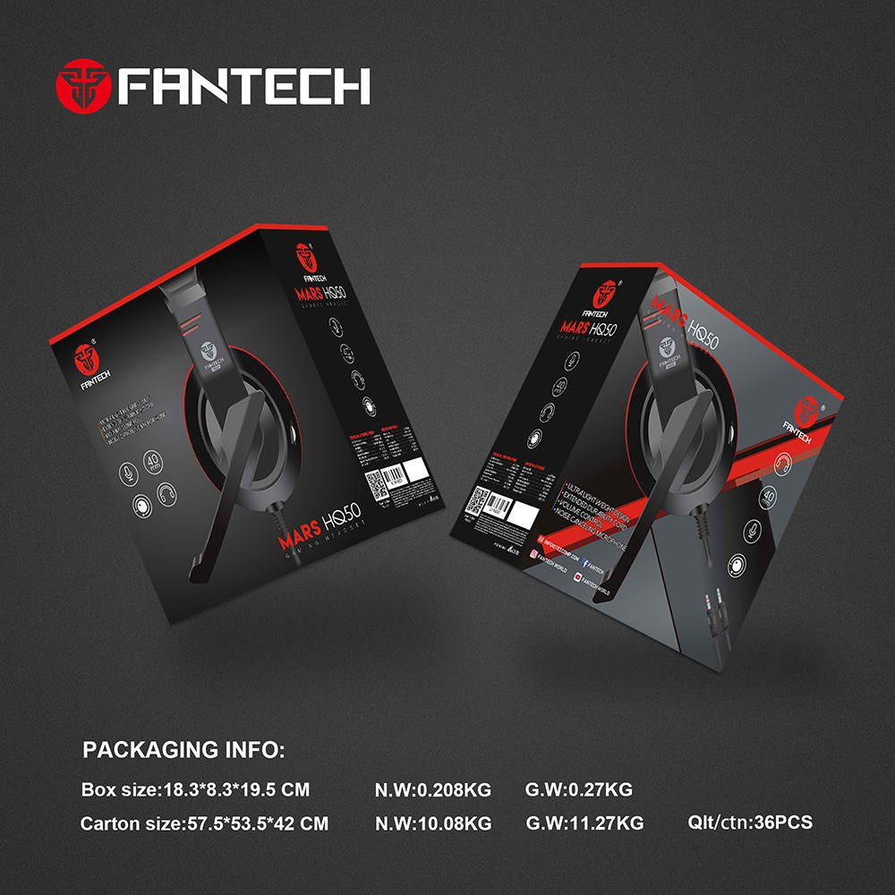 headset earphone head set game gaming fantech Fan tech HQ50 HQ 50 HQ-50 Mars pc laptop komputer hp