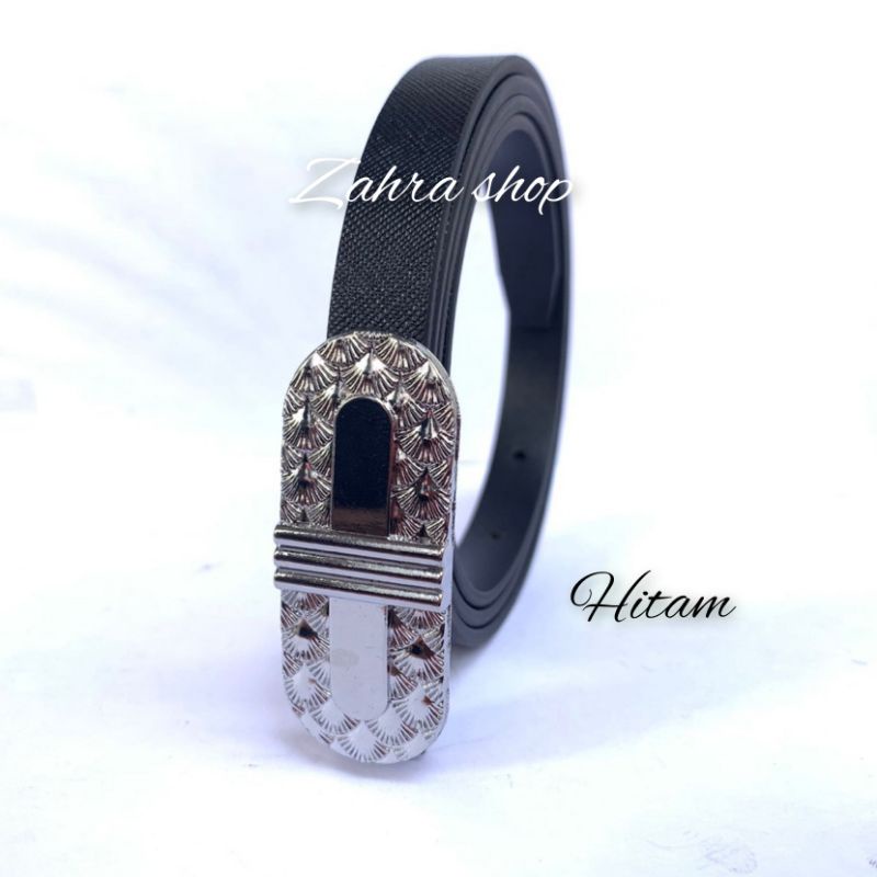 IKAT PINGGANG /GESPER/BELT DRESS WANITA KULIT PU COREA PITA SILVER