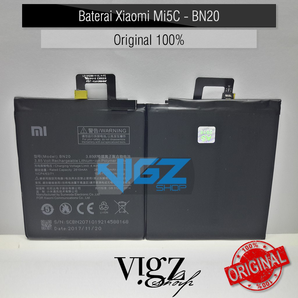 Baterai Xiaomi Mi 5C Mi5C BN20 Original%