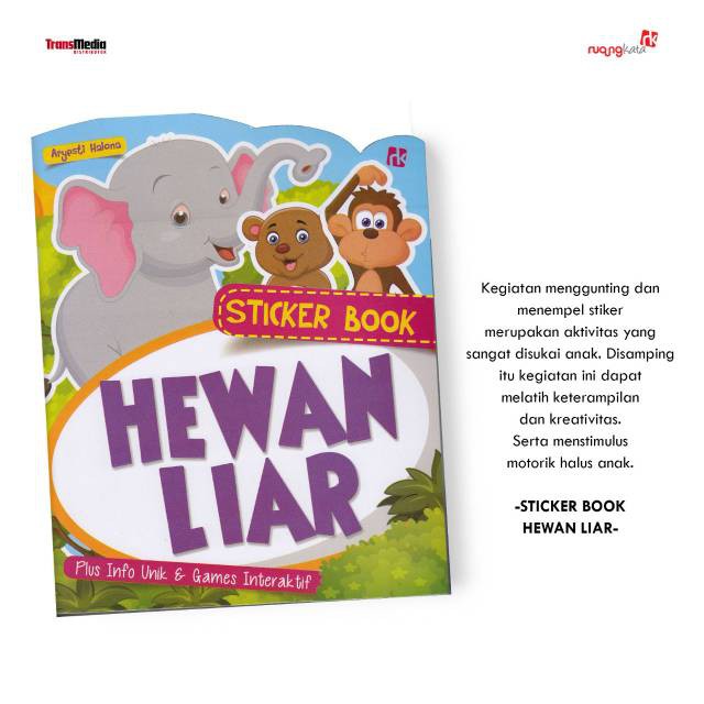 STICKER BOOK; HEWAN LIAR/DINOSAURUS/ALATTRANSPORTASI/BUAHSAYUR/HEWANPELIHARAAN