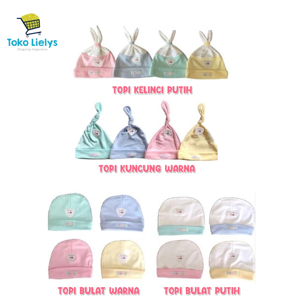 1 PCS LIBBY Topi Polos Warna Bayi Newborn