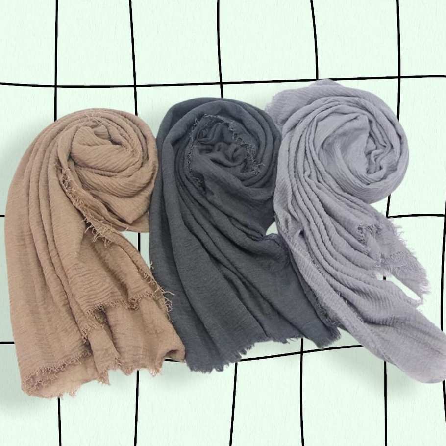 Hijab Pashmina Jilbab Bahan Katun Arabian Shawl Cotton Import Quality Wide