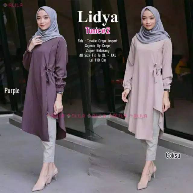 Lidya Tunik/TUNIK WANITA/Fit XL/ld=102-105cm pj=105cm /update terbaru/