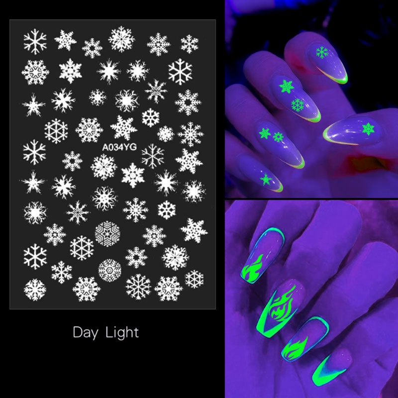 SIY  Nail Art Adhesive Stickers 3D Luminous Nail Art Supplies Nail Decals Butterfly