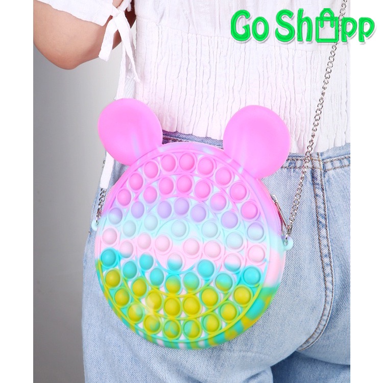 Tas Pop it Besar Anak Import - Tas Selempang Pop it Anak Lucu Import - Tas POP IT Rainbow Makaron Import - Tas Anak Pop it Fidget Toy Mainan Penghilang Stress [JL08]