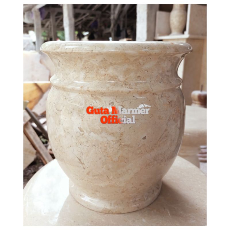Pot Bunga Batu Marmer Putih Cantik