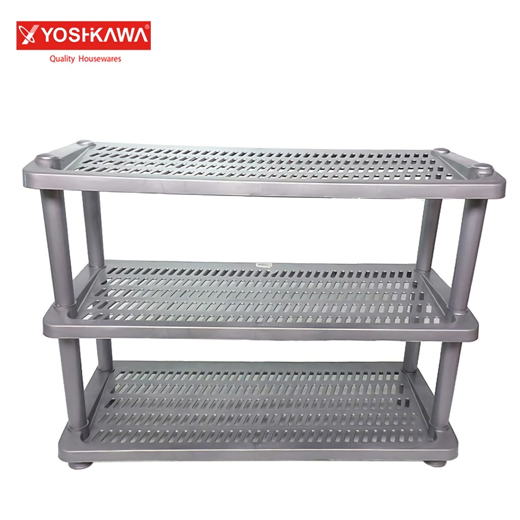 Yoshikawa Rak Sepatu 3 Susun Shoes Rack Evl R 0140 3 Abu Shopee Indonesia