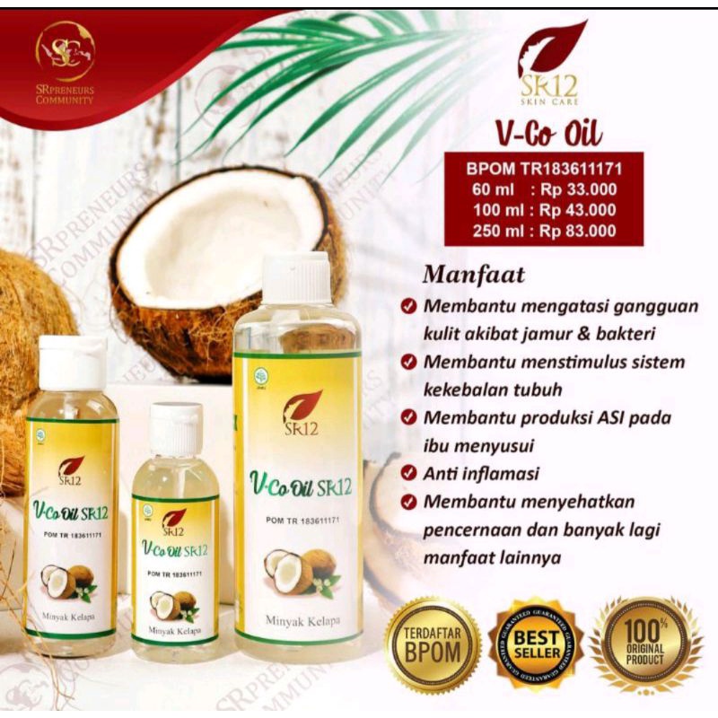 Vco Sr 12 minyak kelapa Sr 12