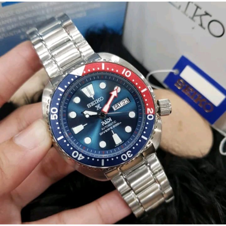 Jam tangan pria / Seiko Prospex SRPA21K1 Turtle PADI - Seiko Pepsi Automatic