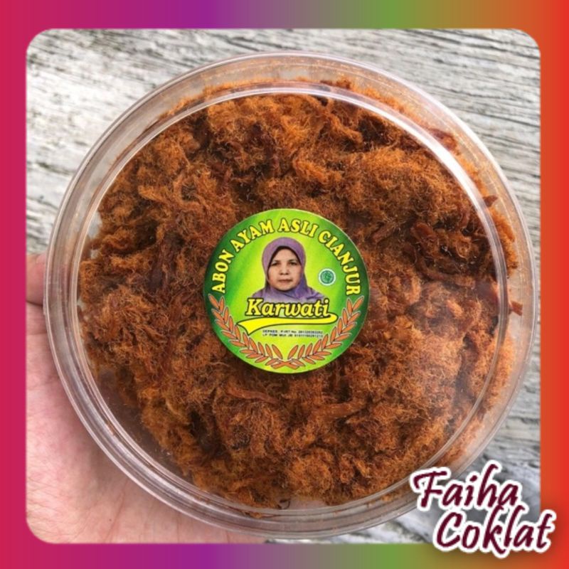 

Snack Abon Ayam Karwati ASLI Cianjur Lauk Praktis murah dan bergizi Faiha Coklat