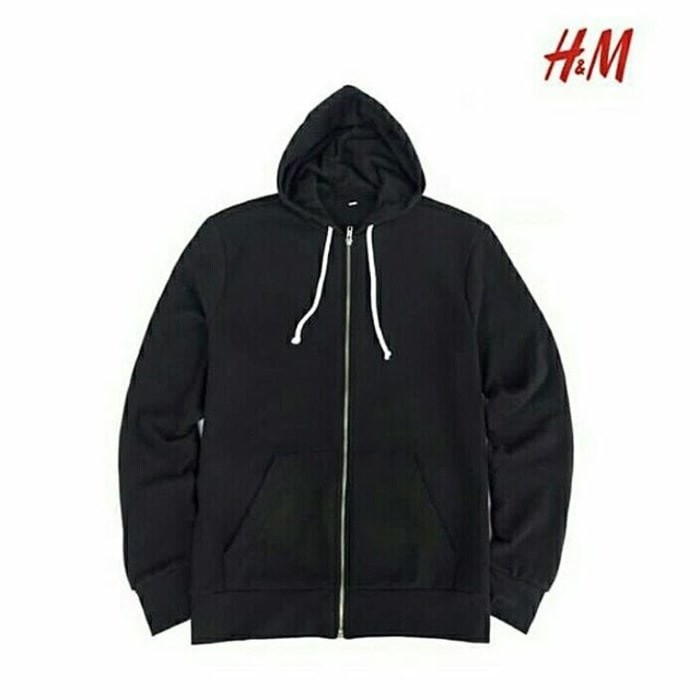 Jaket Hnm H&M Hoodie Full Ziper Jacket Black Original