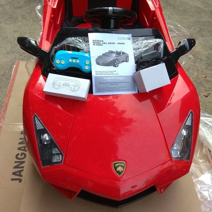 Mainan Anak Mobil Aki Remote PMB M6869 Lamborghini Lambrado