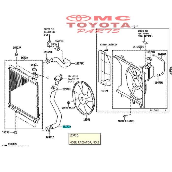 Selang Radiator Bawah Etios 16572-0Y030