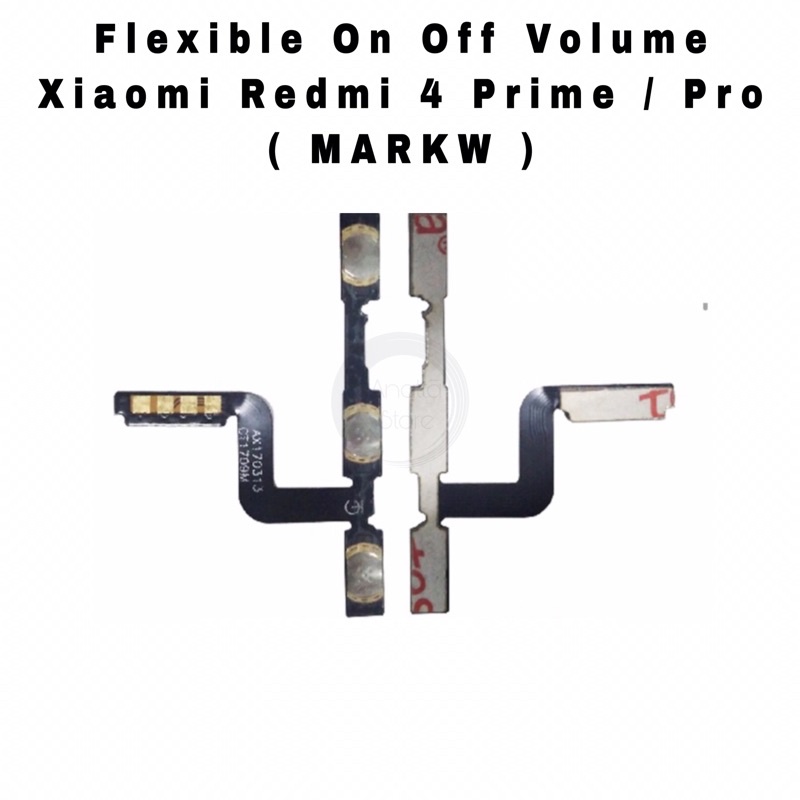 Flexible On Off Volume Xiaomi Redmi 4 Prime / Pro ( Markw ) - Flex Tombol