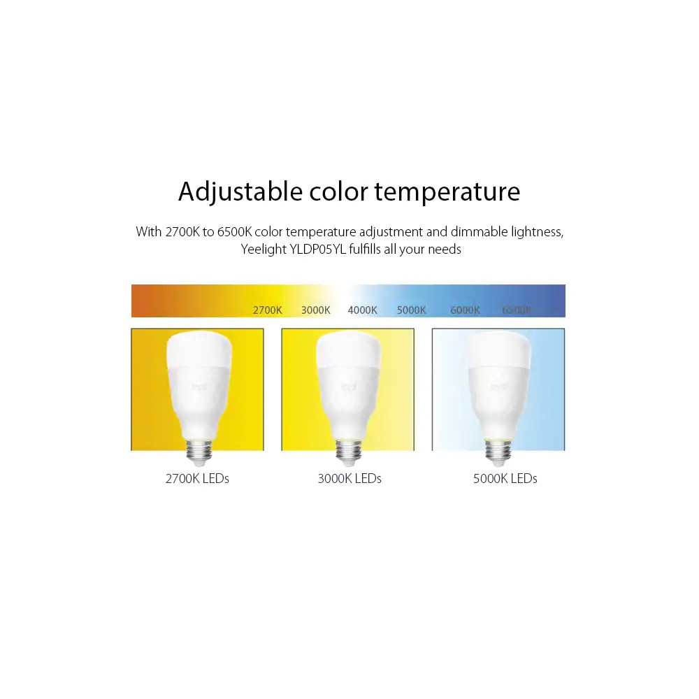 YEELIGHT YLDP05YL - Smart LED Bulb Tunable White 2nd Version - Bohlam Pintar Warna Lampu Putih