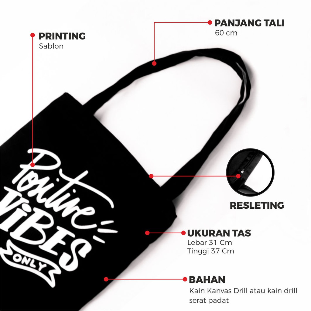 Sevine Totebag Sablon Tas Fashion Wanita Tote Bag Laptop Resleting Quote Motivation - TX