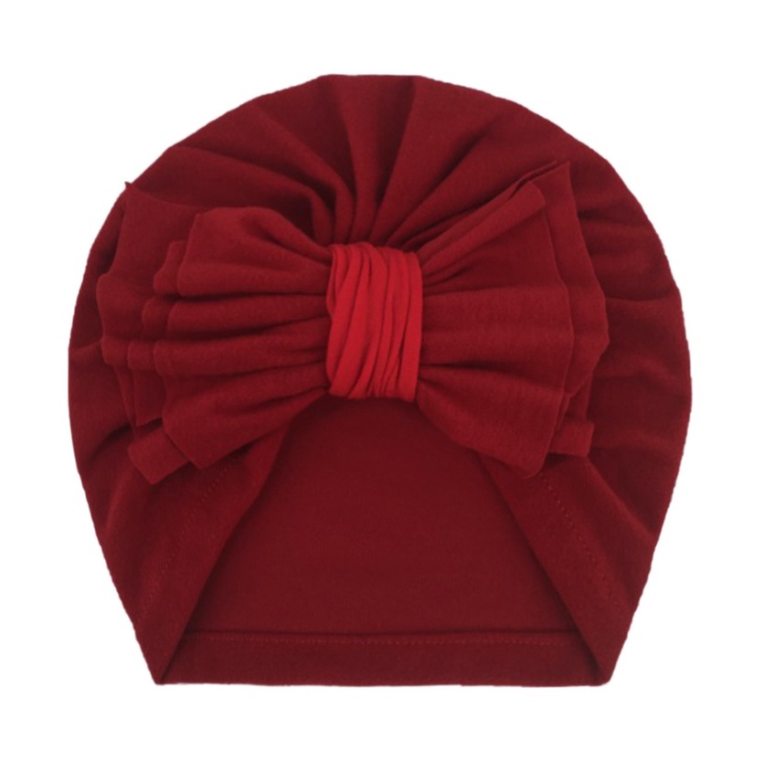 NEW  Turban / topi anak bayi motif pita tumpuk kualitas premium-PitaTumpuk.Maroon