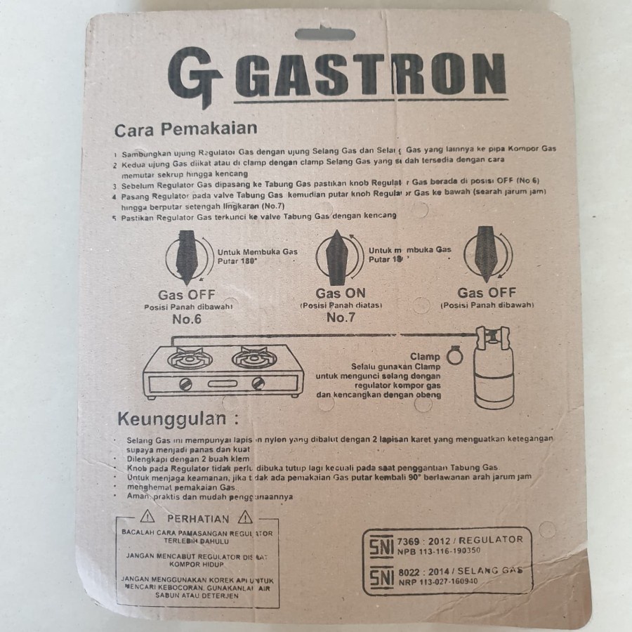 Selang Flexible Gas GASTRON |Selang Gas LPG