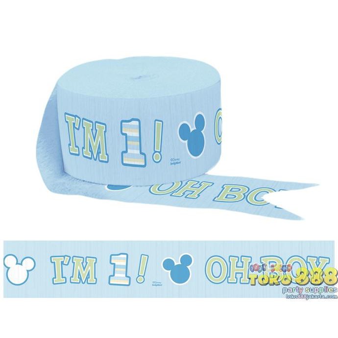 

Streamer / Krep Mickey Mouse 1St Birthday #241147 (4.8 Cm X 9.14 M) Termurah