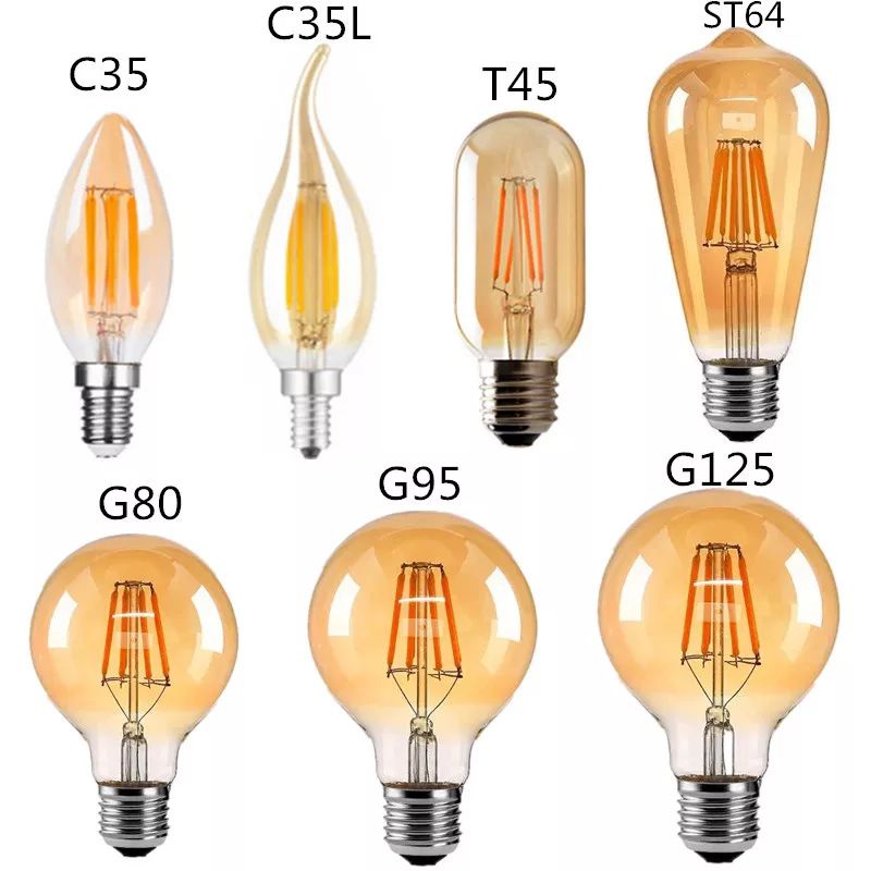 Lampu Bohlam Edison LED ST-64 4w 4watt 4 watt w vintage filamen bulb e27 Hias cafe Warmwhite ST64