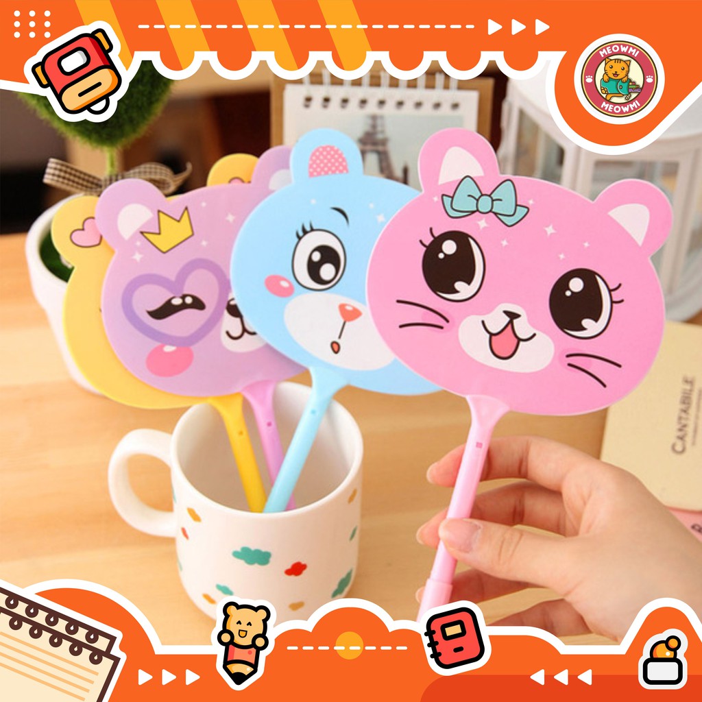 [Meowmi] Pulpen kipas cartoon PN0029 Bolpen Tinta Biru 0.5mm | Shopee